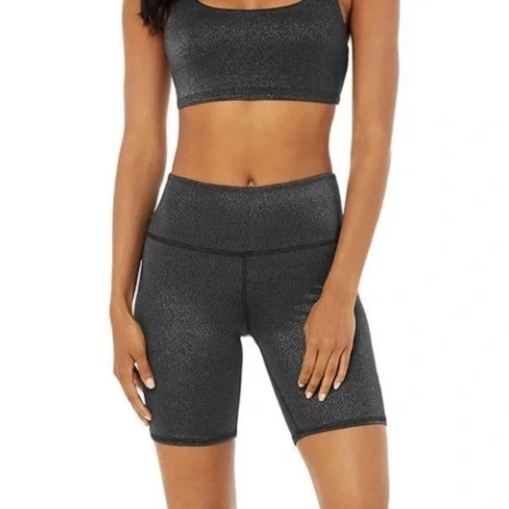 Alo Yoga High-Waist Glitter Biker Short